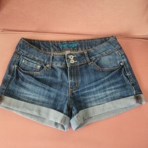 Mid rise jean shorts